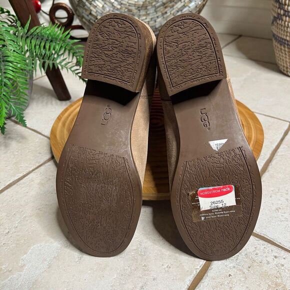 UGG New"Briar" Sugar Pine Brown Leather Mid Calf Boots Sz US 12 / EU 43 - Picture 10 of 11